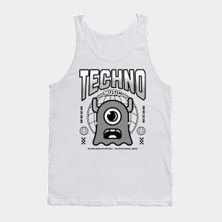 TECHNO  - One Eyed Alien (Black) Tank Top